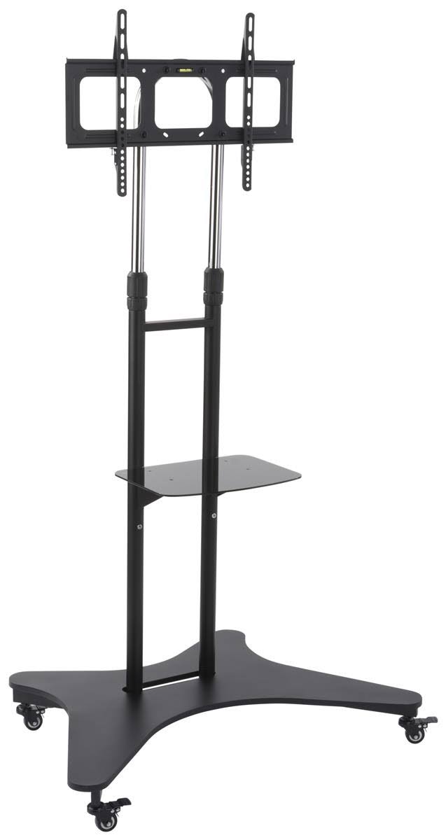 Rolling TV Cart with Shelf, Height Adjustable Black C67556