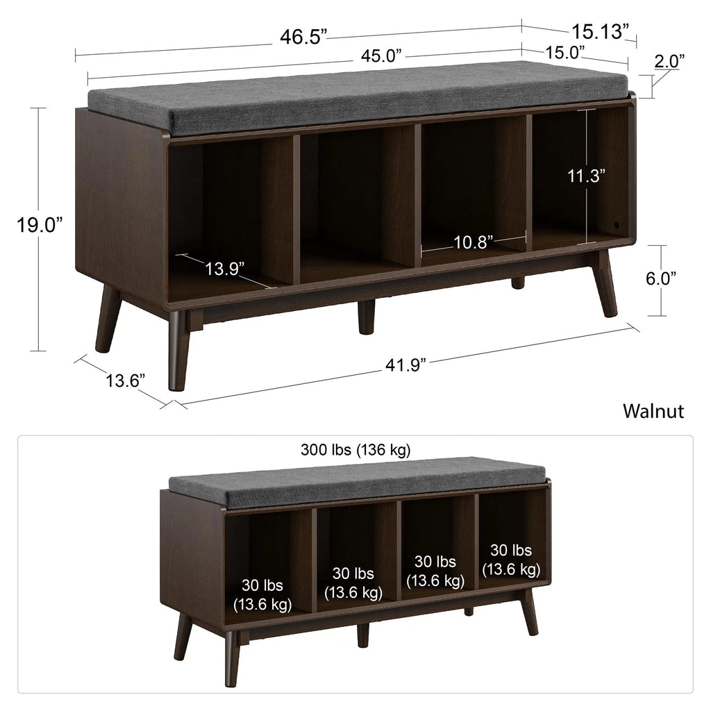 Walnut Entryway Bench C913
