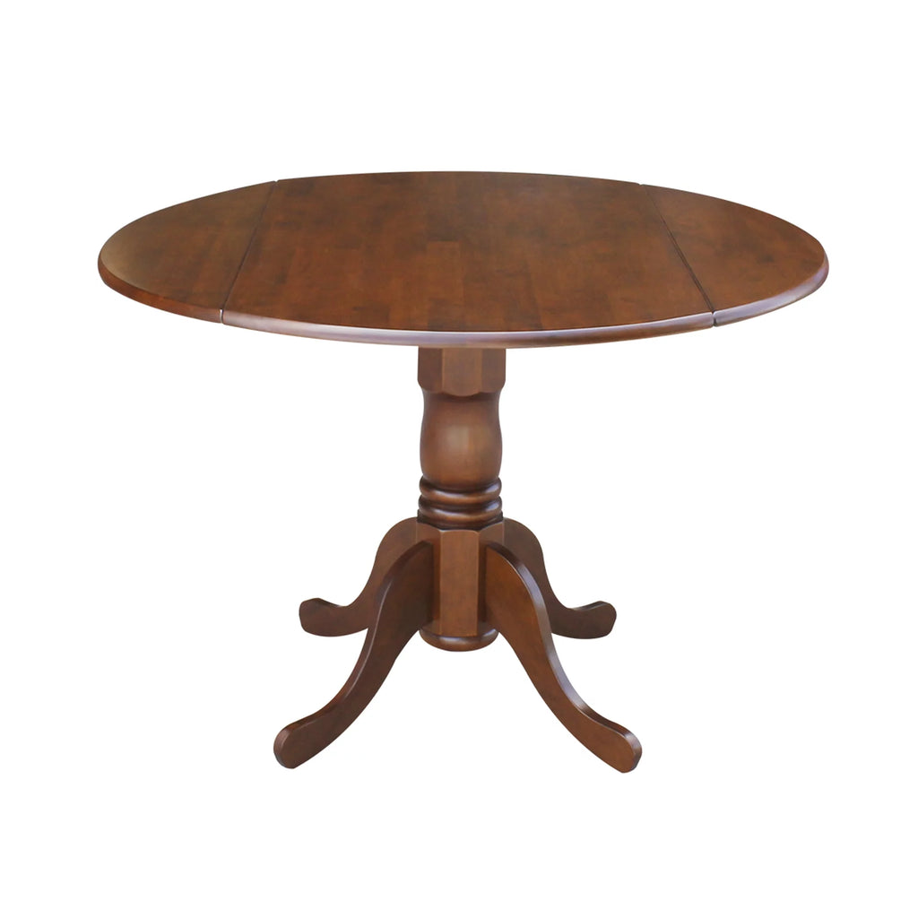 Solid Wood 3-Piece Dining Set with Dual Drop Leaf Table and 2 Splat Back Chairs W5104