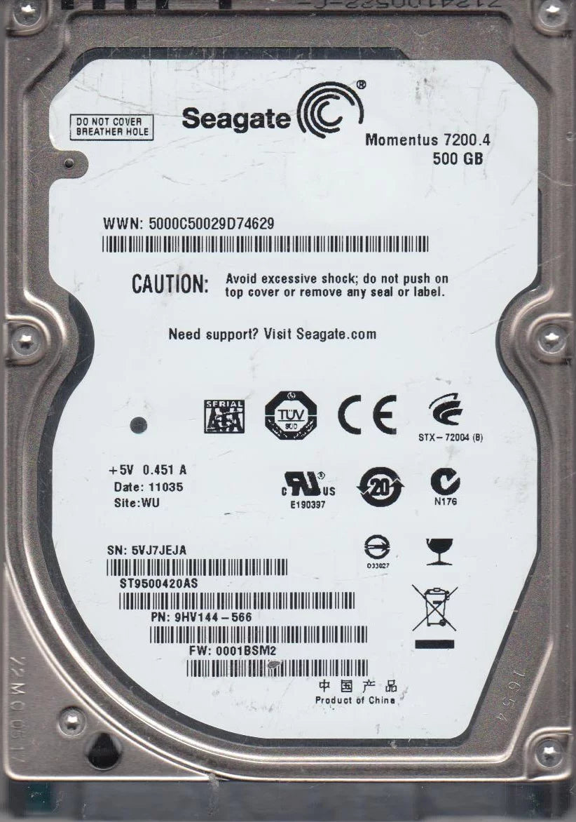 500GB SATA 2.5 Hard Drive B3278