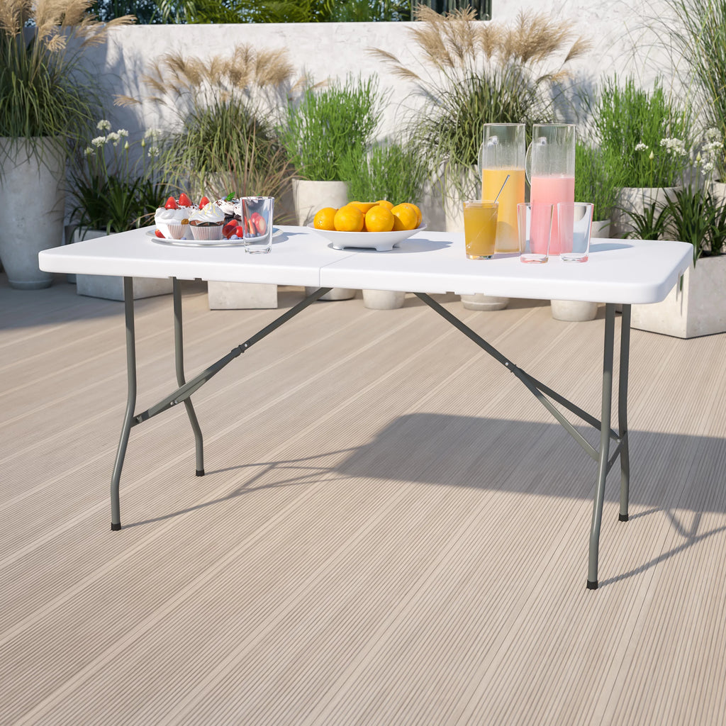 Granite White Plastic Folding Table Z958