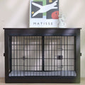 Black Dog Crate Furniture with Dog Mat G131