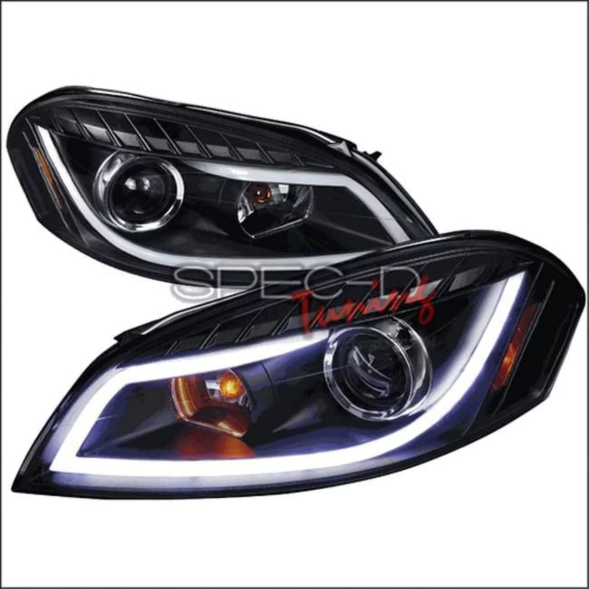 Black LED Strip Bar Projector Headlights Left + Right Pair J73917