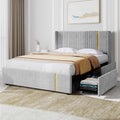 Upholstered Full Size Bed Frame with Storage Q517