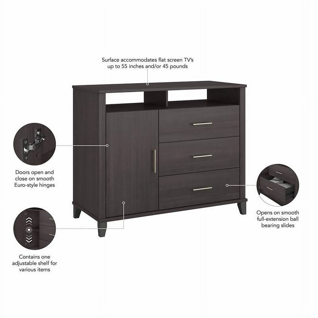 Tall TV Stand with Storage in Storm Gray T785093