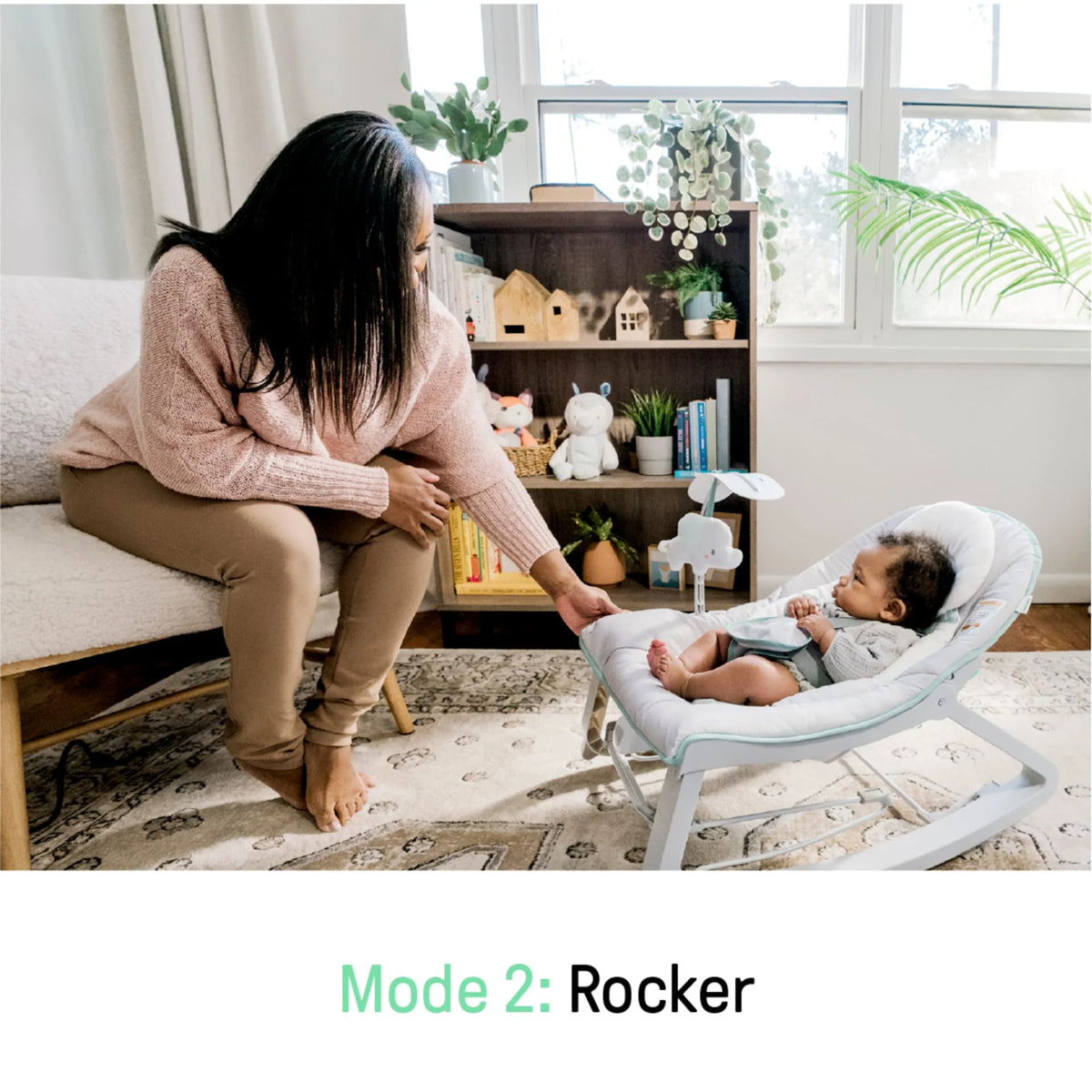 Gray 3-in-1 Baby Bouncer and Rocker Chair W525420