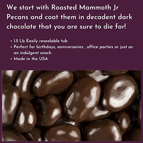 Dark Chocolate Pecans 1.5 Lb Tub Y3691