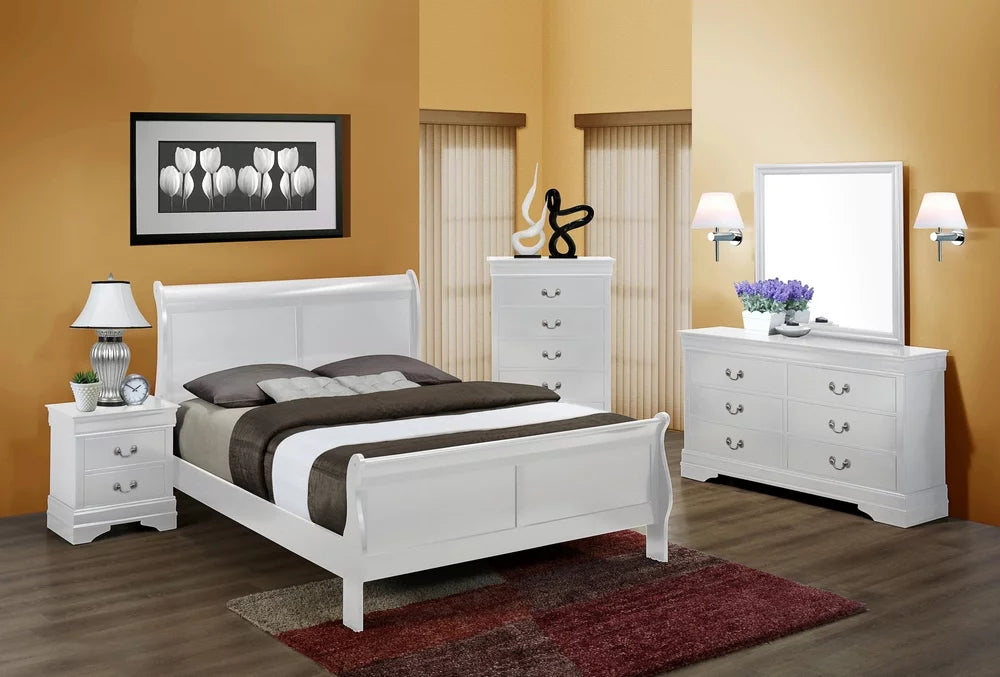 White 5pc Wood Bedroom Furniture Set C20001