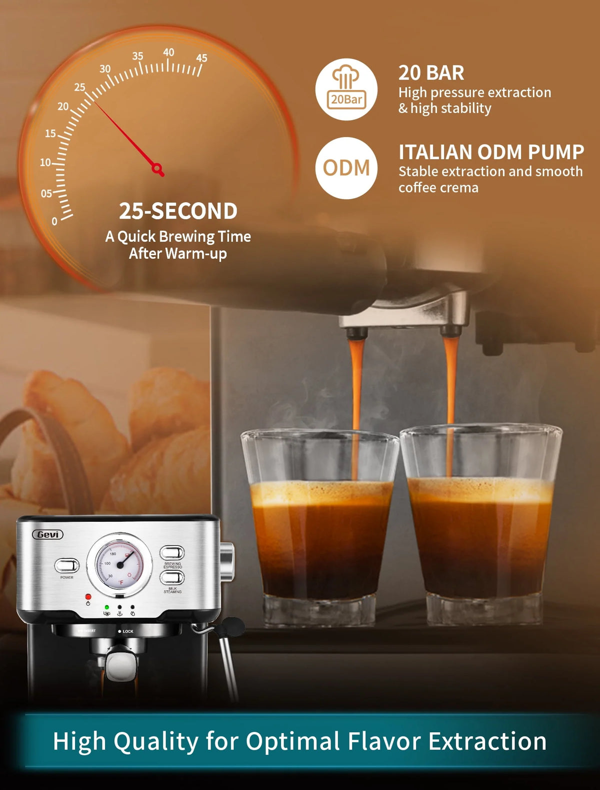 15 Bar Espresso Machine with Steamer V371