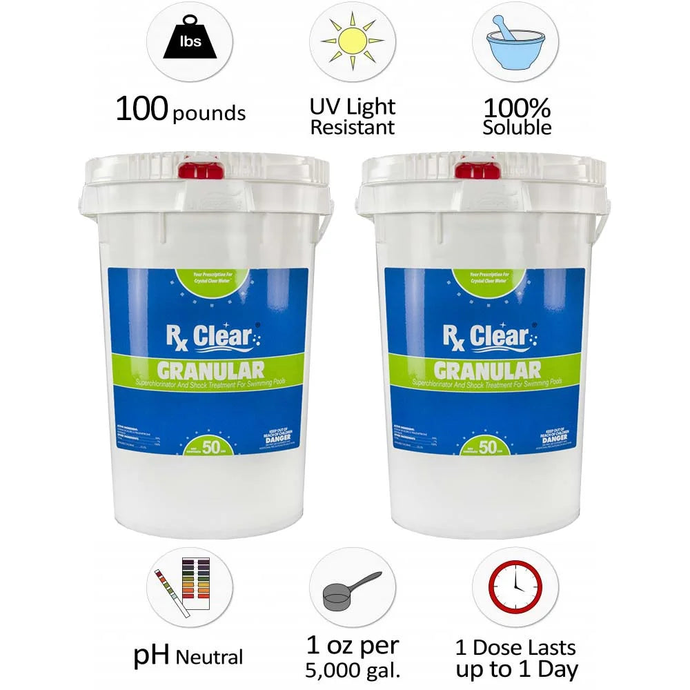 Granular Swimming Pool Chlorine 100 lbs Bucket K87071
