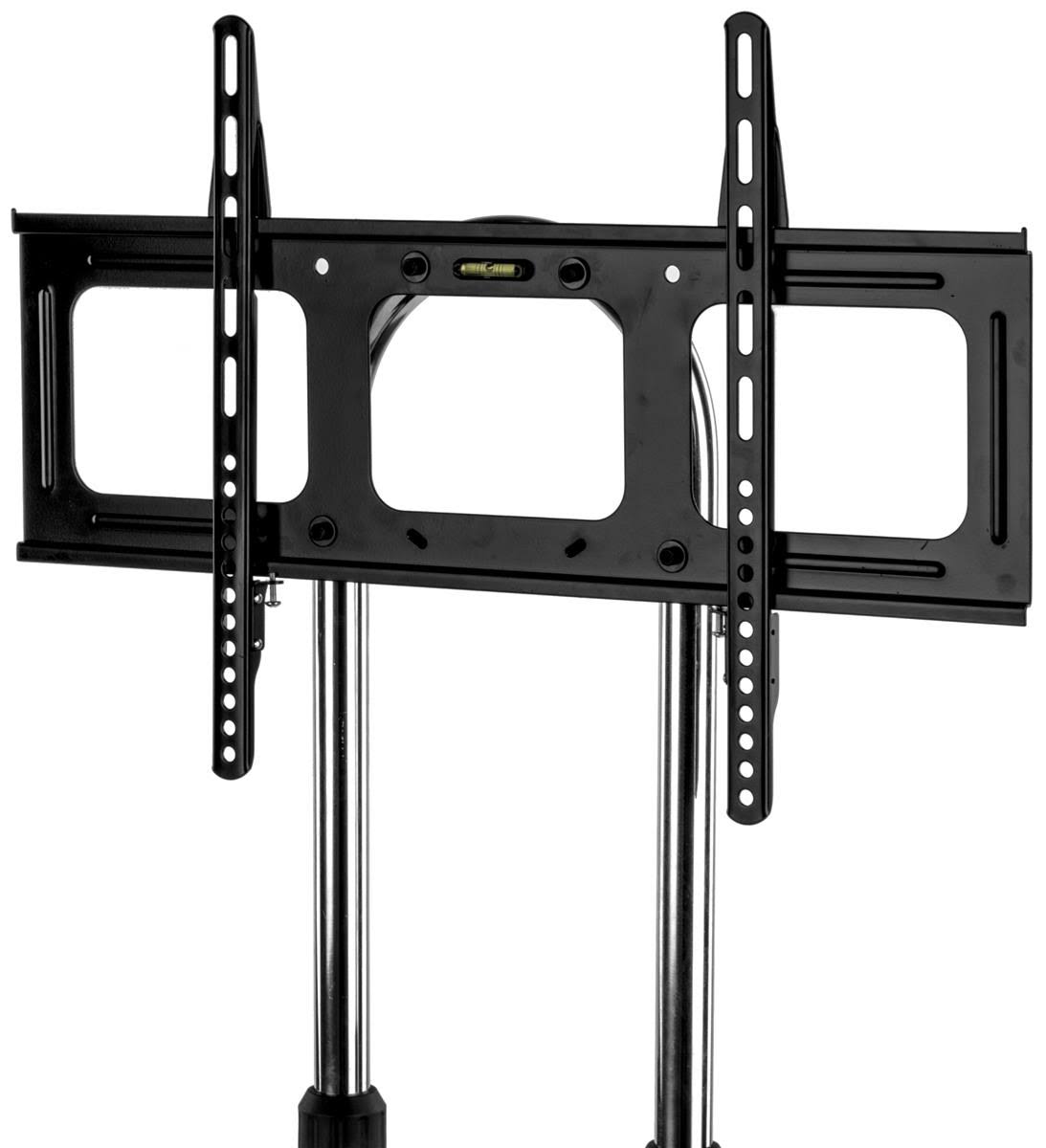 Rolling TV Cart with Shelf, Height Adjustable Black C67556
