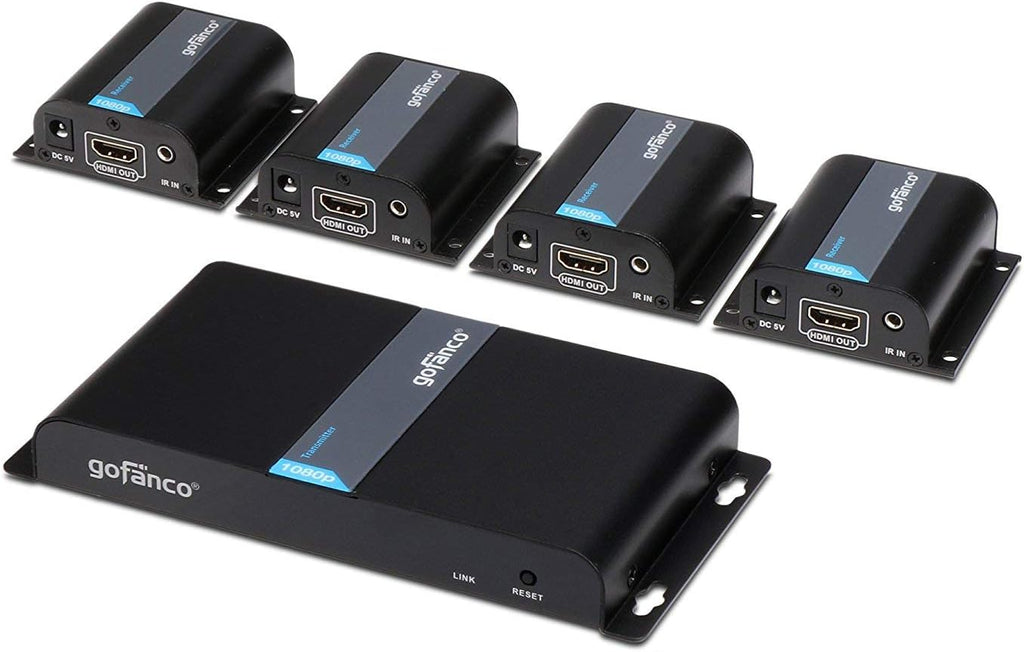1080p 1x4 4 Port HDMI Extender Splitter Over CAT5e/CAT6/CAT7 Ethernet Cable Y50371