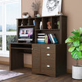 Computer Desk with Hutch Walnut Finish W705300