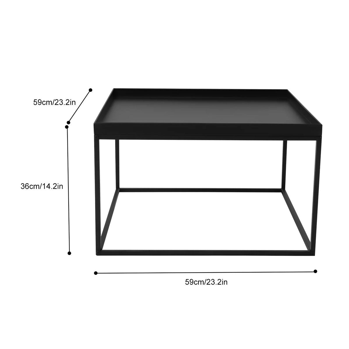 Black Metal Tray End Table S231
