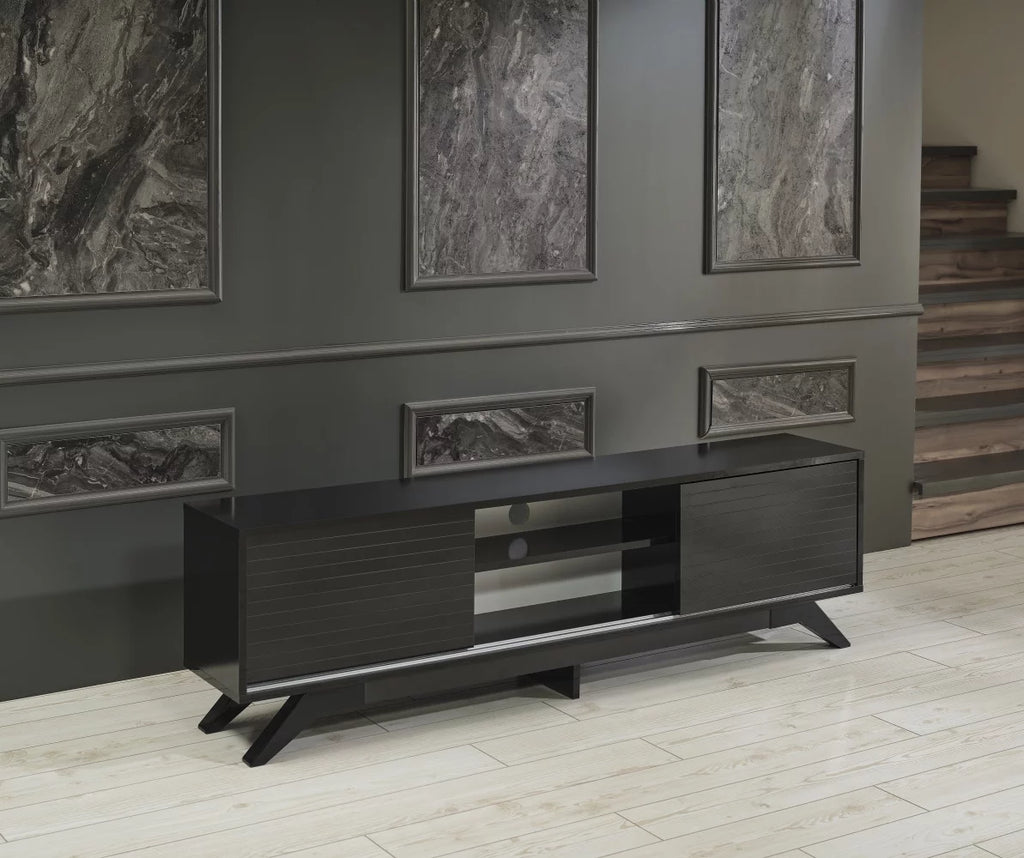 Black Wood Tv Stand V7197
