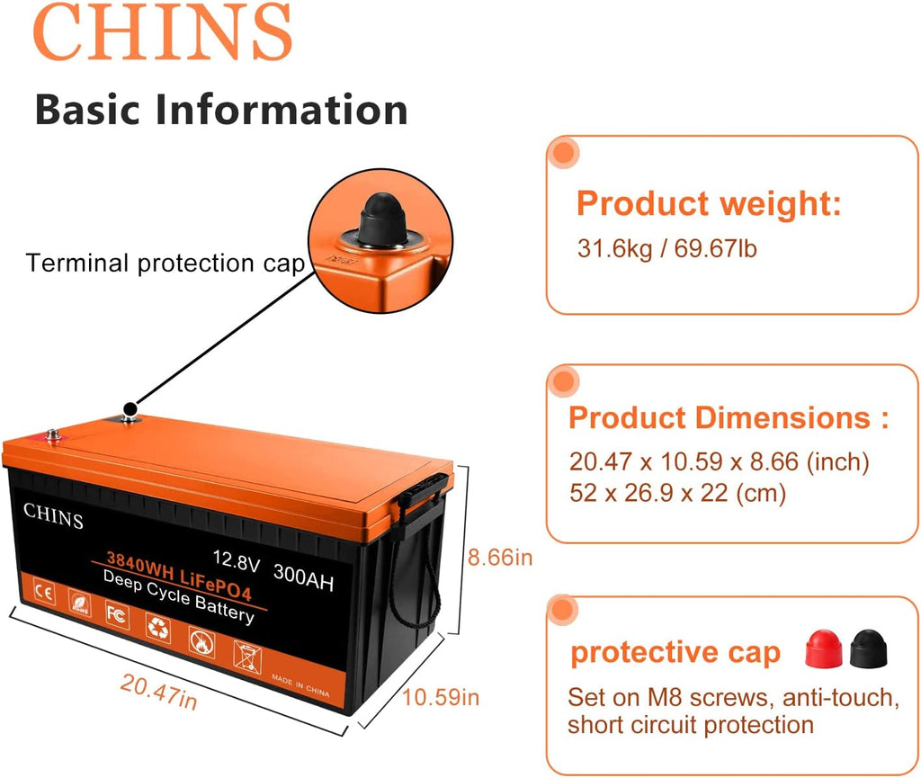 12V 50Ah LiFePO4 Battery with 50A BMS R78897
