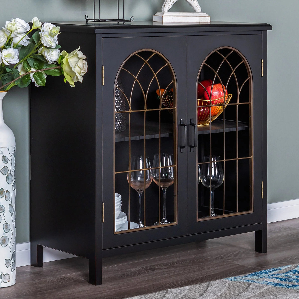 2-Door Accent Cabinet with Metal Door J25087
