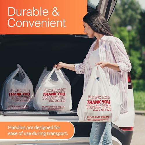 Thank You Plastic Bags 350 Count White N84870