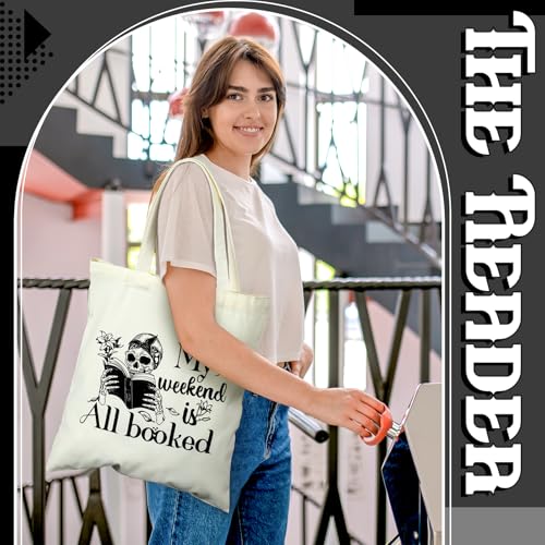 6 Pcs Canvas Book Totes Bags K991196