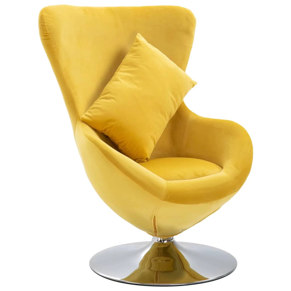 Swivel Egg Chair with Cushion Yellow G4676