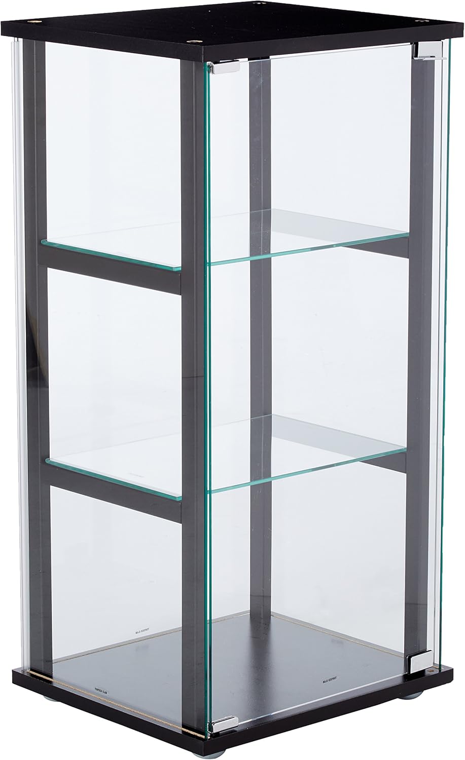4-Shelf Glass Curio Cabinet Black and Clear Z4504