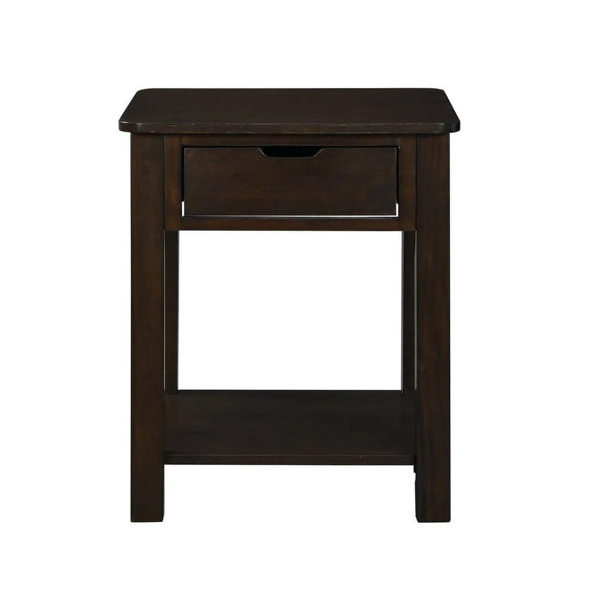 Dark Brown Engineered Wood End Table with Drawer Z983676