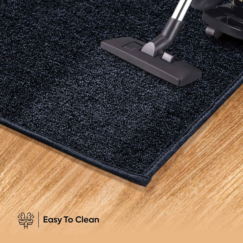 Navy 2' x 14' Indoor/Outdoor Solid Color Runner Rug W4393