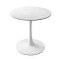 32" Round Marble White Dining Table with Metal Base E422964
