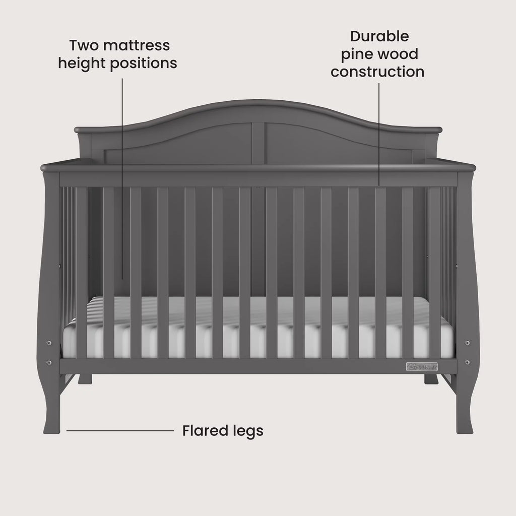 Cool Gray 4-in-1 Convertible Baby Crib C156