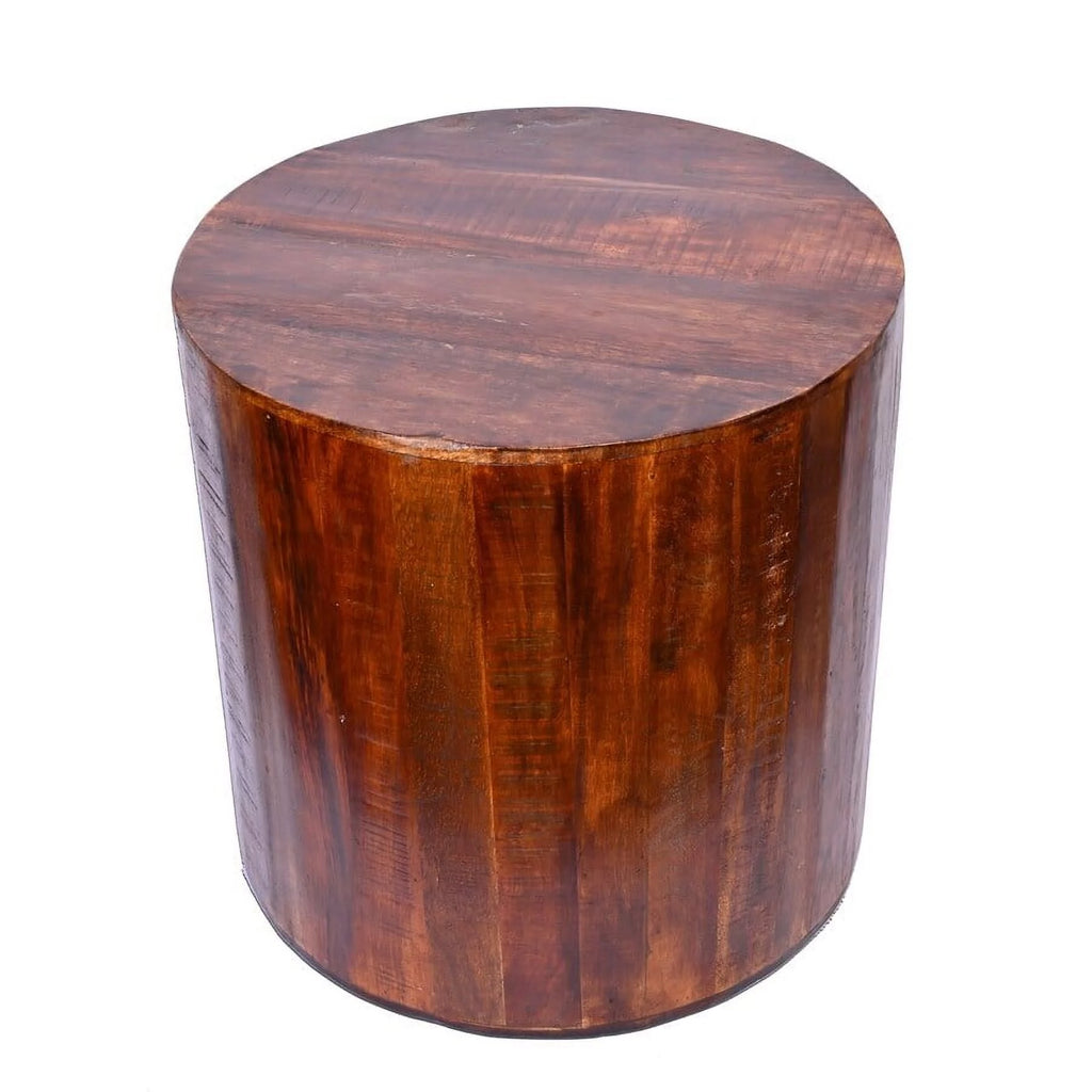 Reclaimed Wood 18 inch Round Side Table V1986