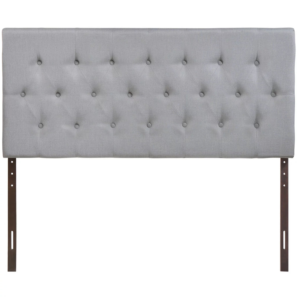 Queen Size Grey Fabric Headboard Q115827