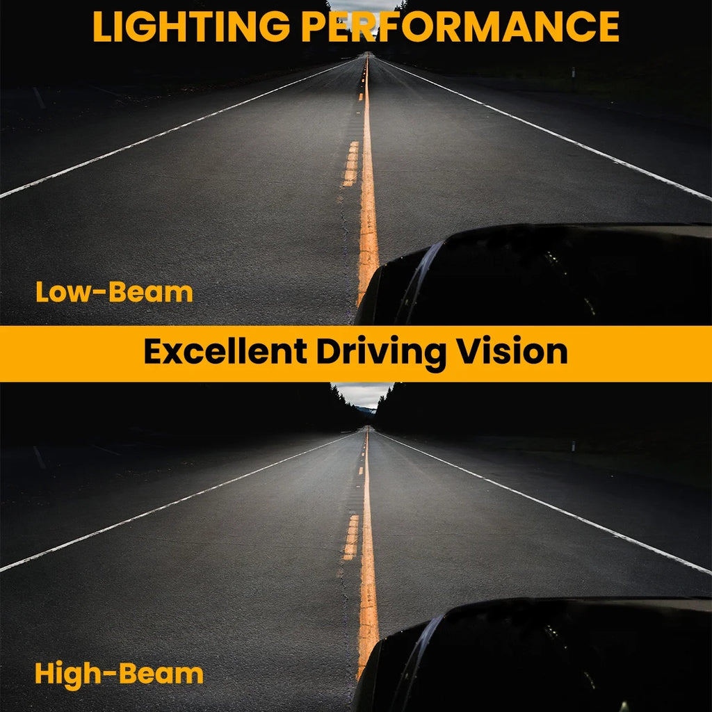 Black LED Strip Bar Projector Headlights Left + Right Pair J73917