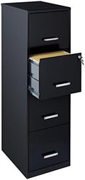 4 Drawer Metal File Cabinet, Black S925658