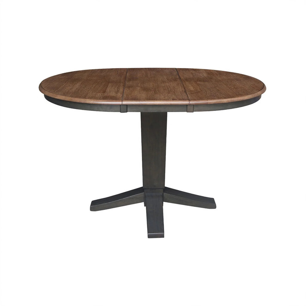 36" Solid Wood Round Top Pedestal Dining Table with 12" Leaf S268442