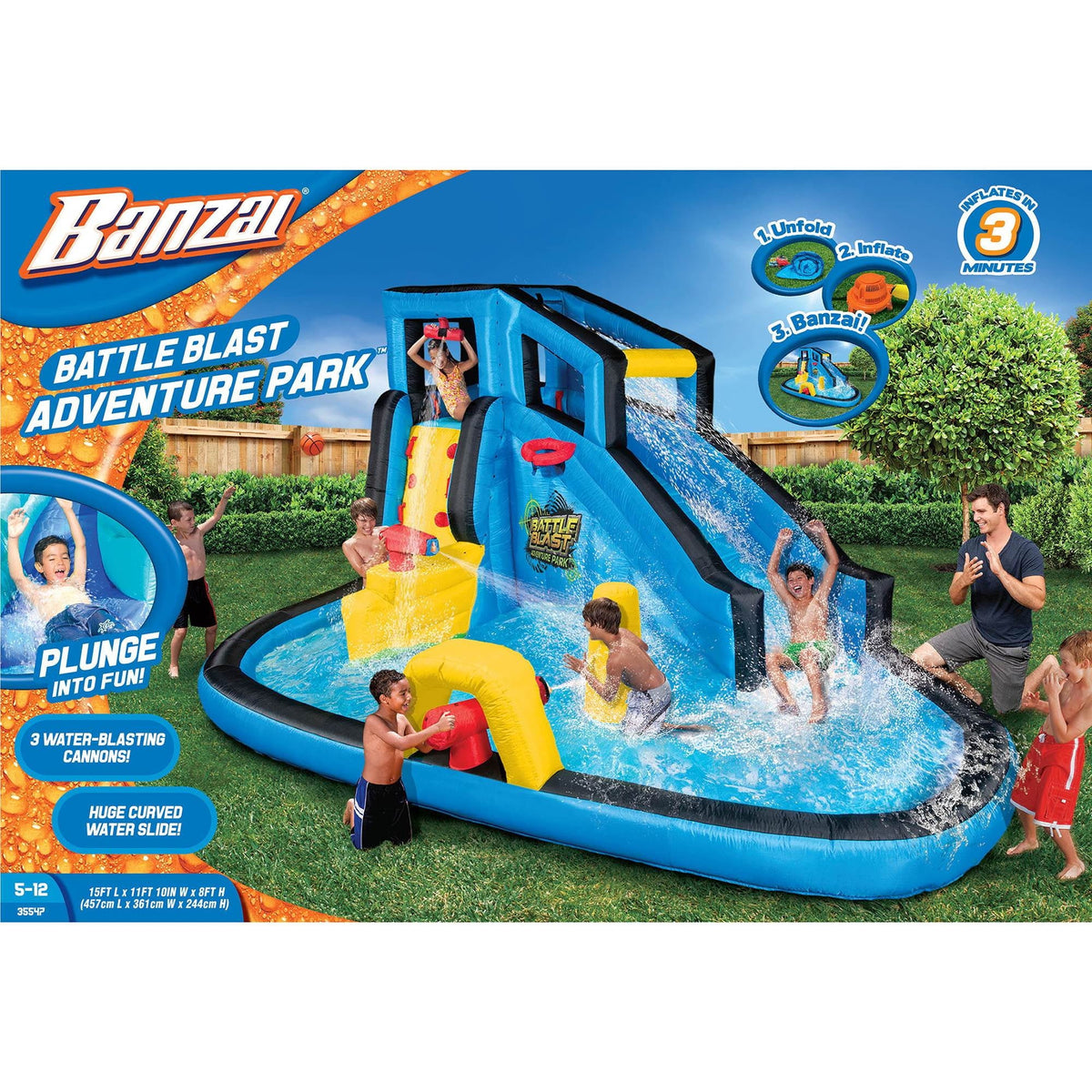 Inflatable Water Park Play Center with Water Slide and Splash Pool B833