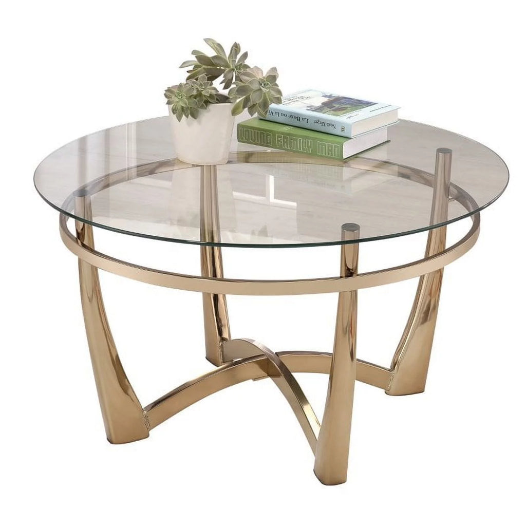 2-Piece Round Glass Top Coffee Table and End Table Z639945
