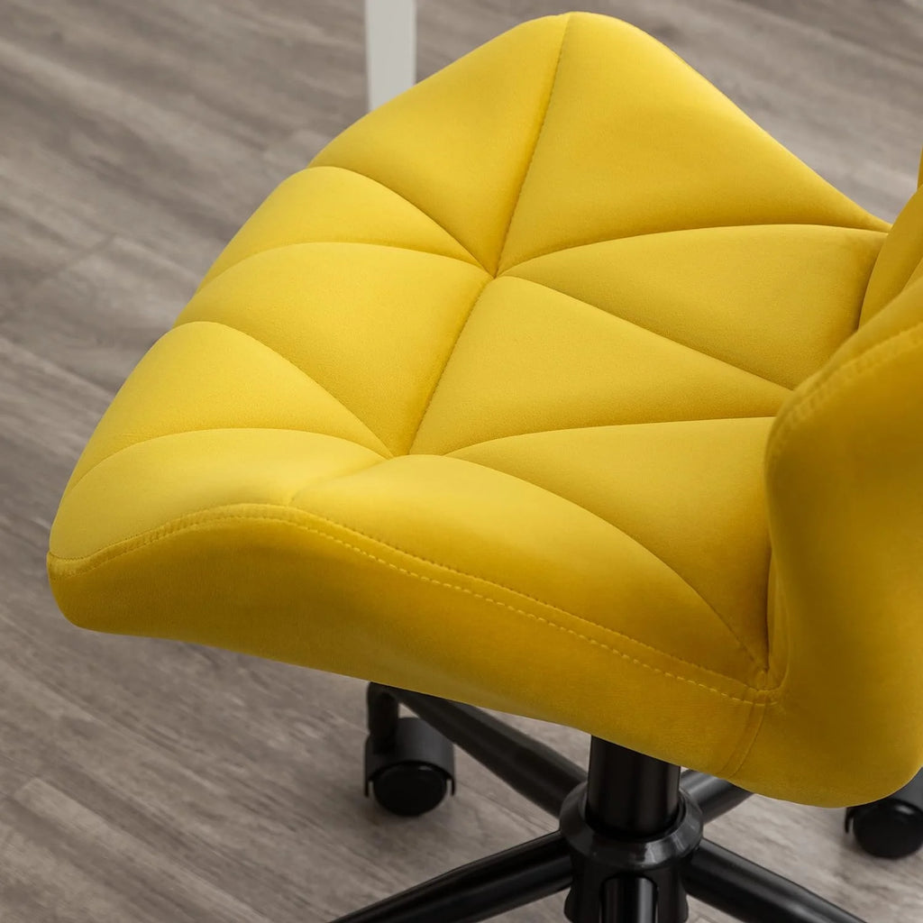 Yellow Tufted Adjustable Swivel Office Chair Z821401