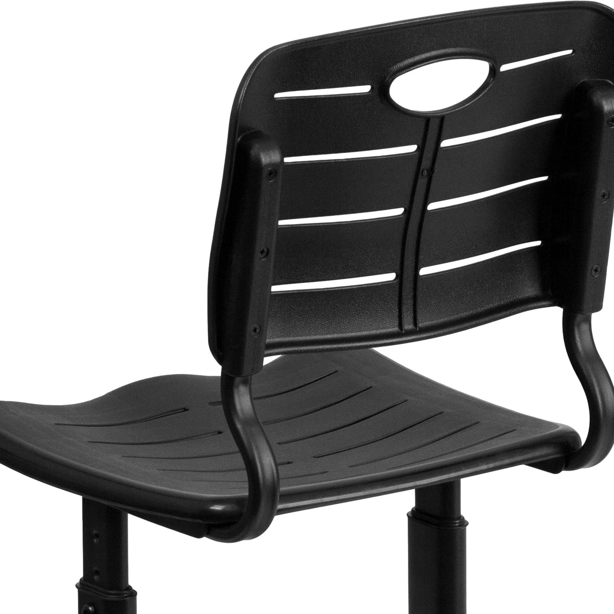 Adjustable Height Black Student Chair with Pedestal Frame B498389