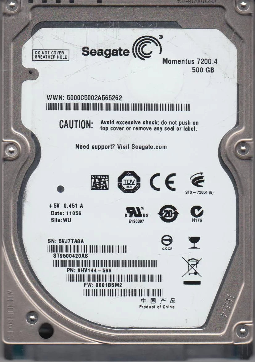 500GB SATA 2.5 Hard Drive B3278