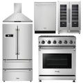 30 Propane Gas Range, Range Hood, Refrigerator, Dishwasher, Wine Cooler S207670