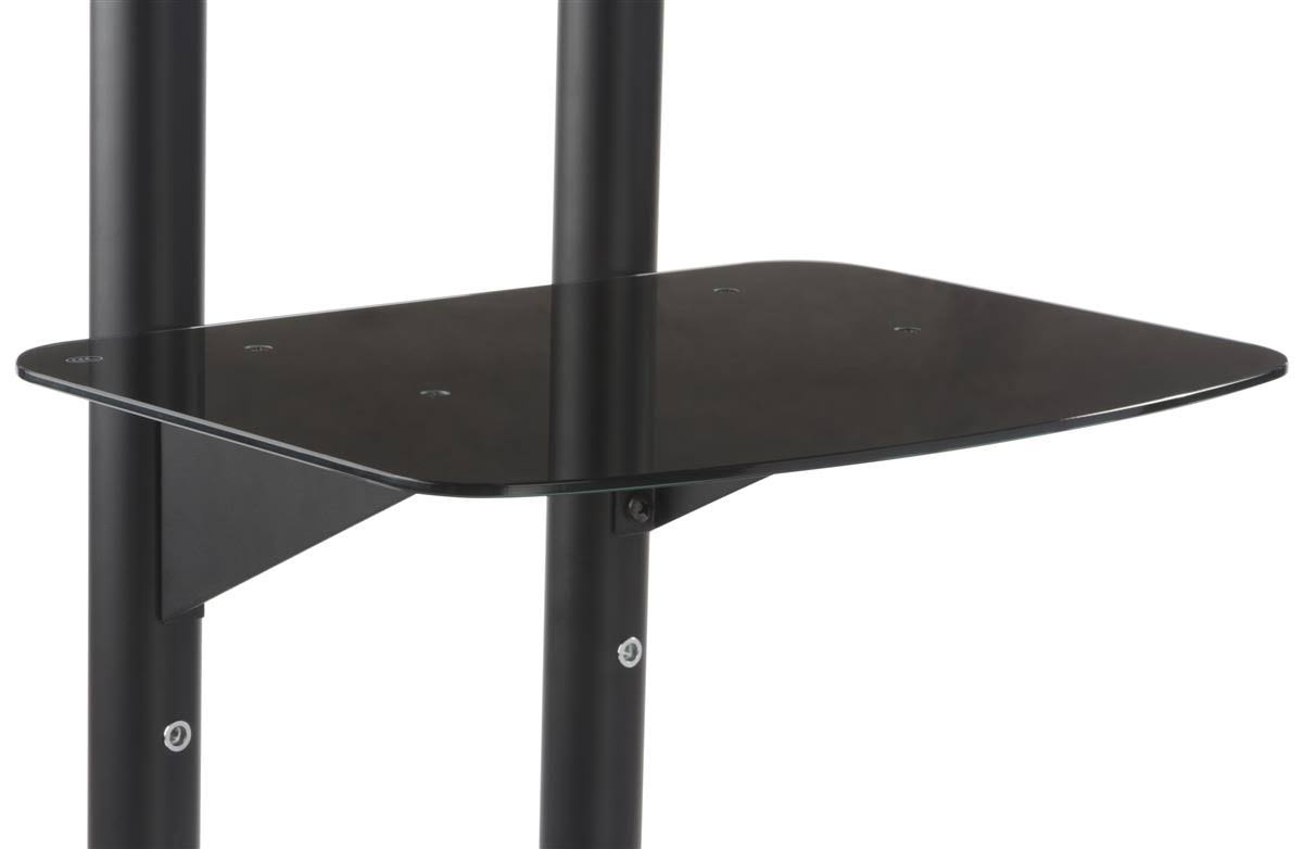 Rolling TV Cart with Shelf, Height Adjustable Black C67556