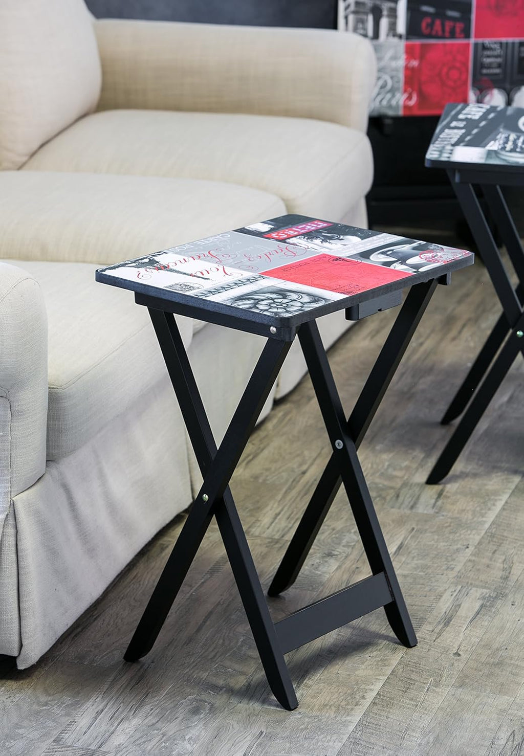 Set of 4 TV Trays with Stand P631