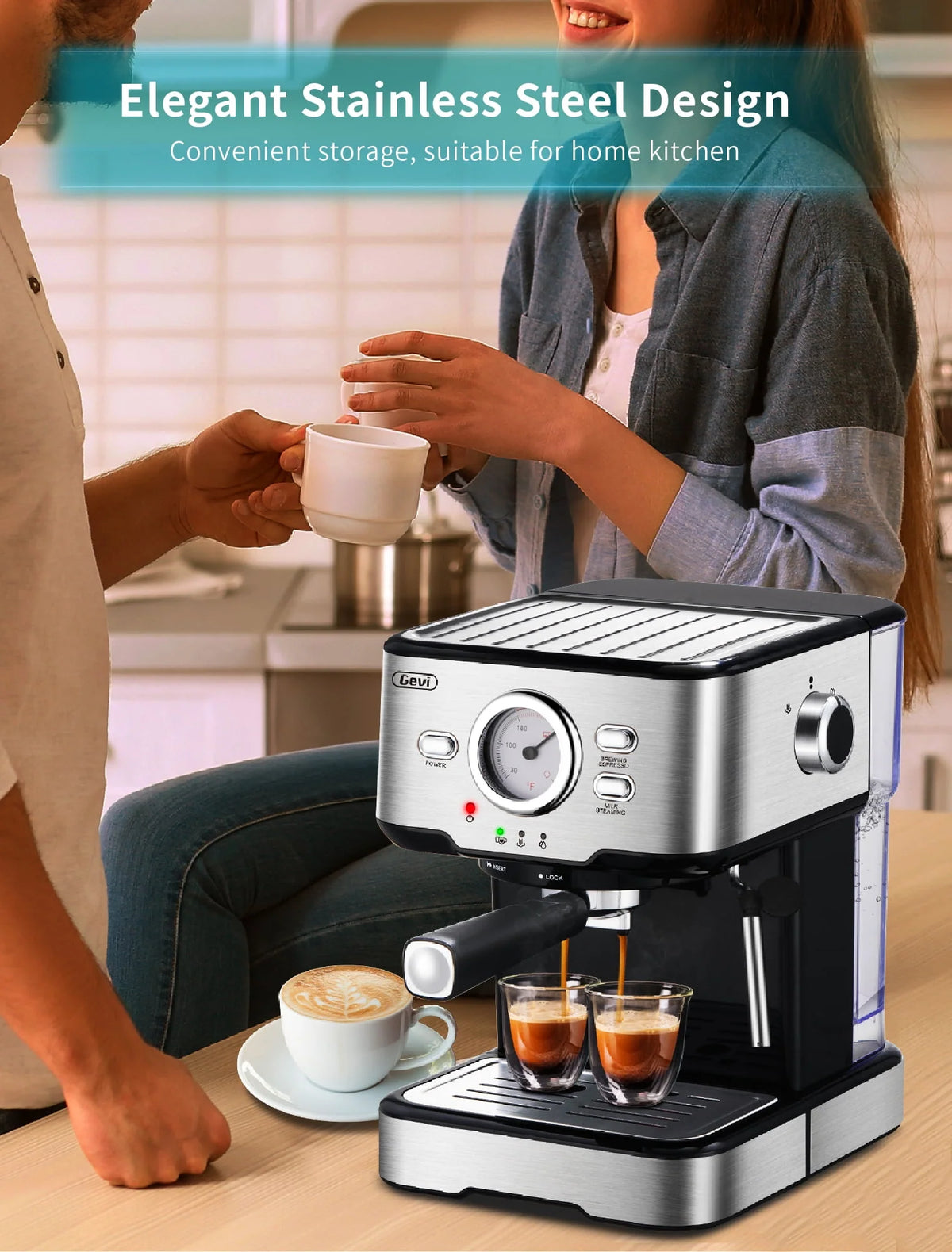 15 Bar Espresso Machine with Steamer V371