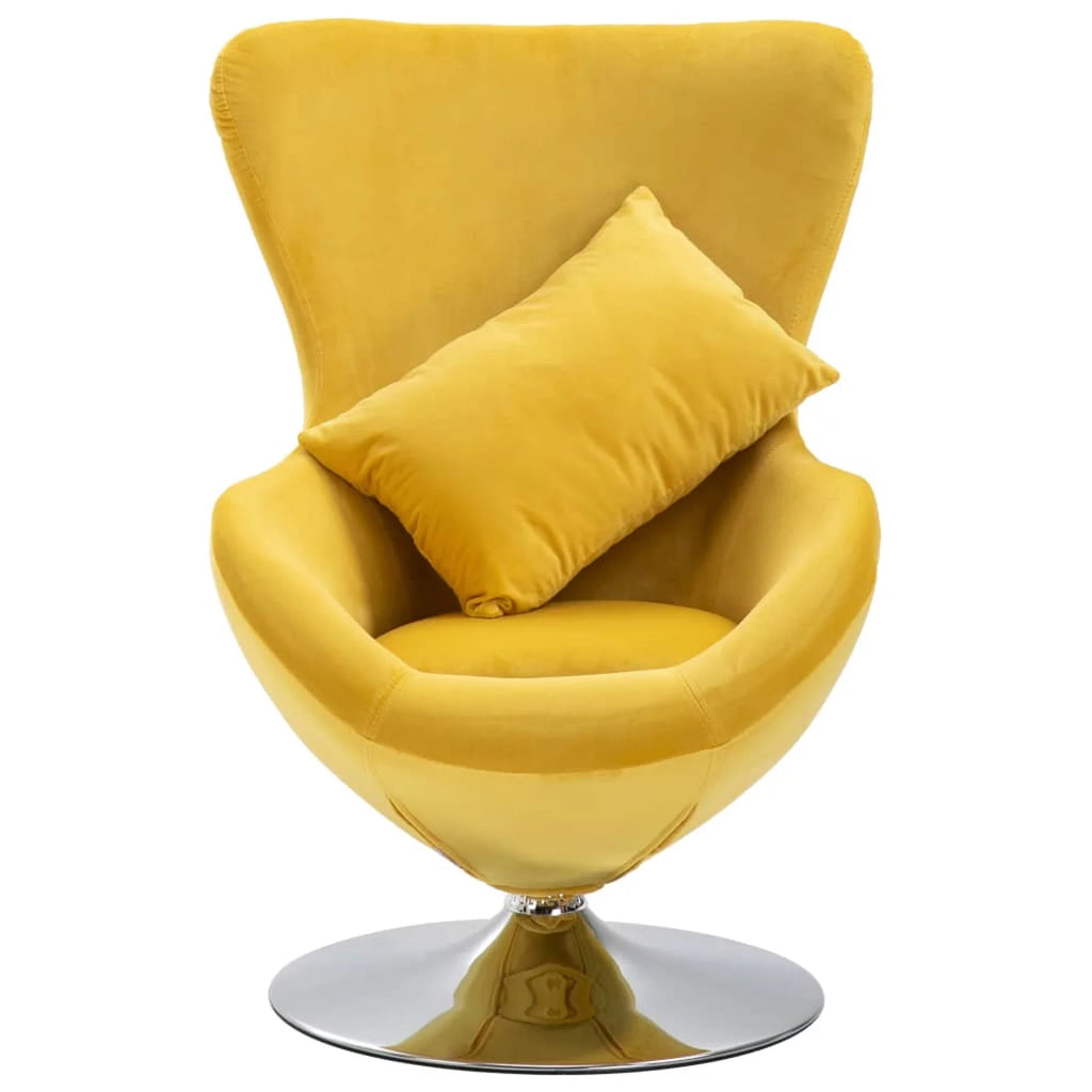 Swivel Egg Chair with Cushion Yellow G4676