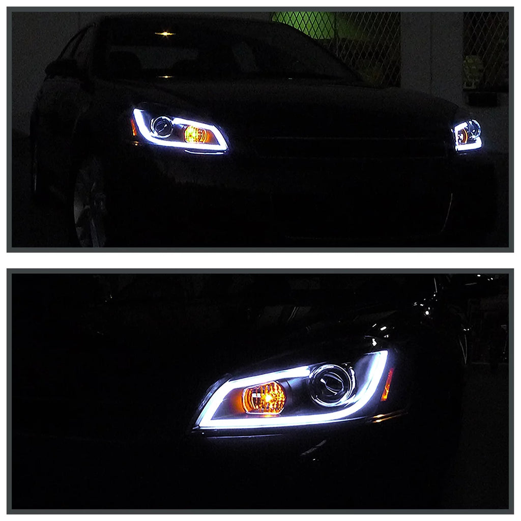 Black LED Strip Bar Projector Headlights Left + Right Pair J73917