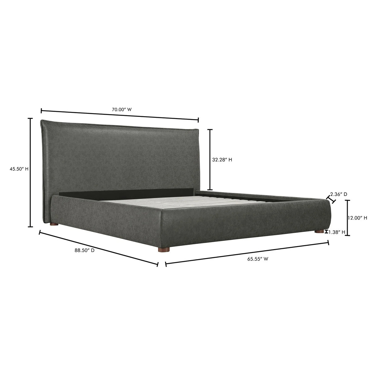 Queen Bed Slate Vegan Leather L921916