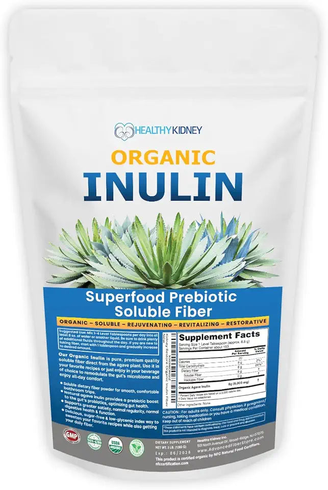 Organic Inulin Powder 48oz Prebiotic Soluble Fiber Supplement C523