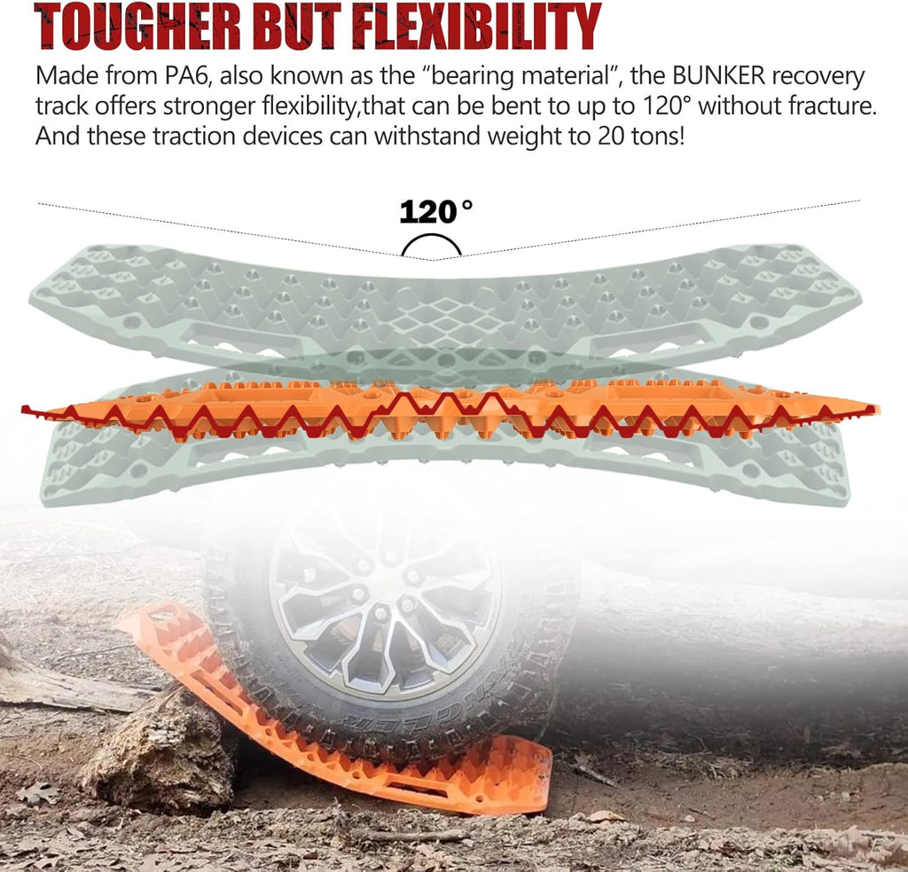 Orange 2 Pcs Off-Road Traction Boards with Carry Bag G388