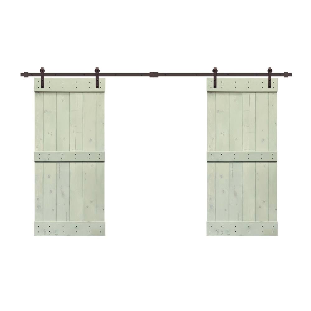 Stained Double Barn Door with Hardware Kit O32306