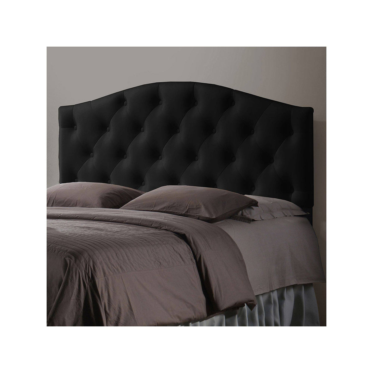 Full Size Black Faux Leather Upholstered Headboard D1923